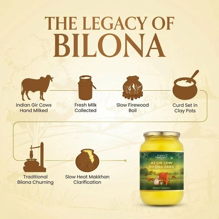 A2 Gir Cow Ghee 1L | Crafted Using Traditional Vedic Bilona Method