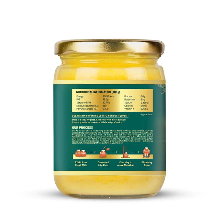 A2 Gir Cow Ghee 500ml | Crafted Using Traditional Vedic Bilona Method